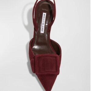 Manolo Blahnik Suede Buckle Halter Pumps - Worn Once - Size 8.5